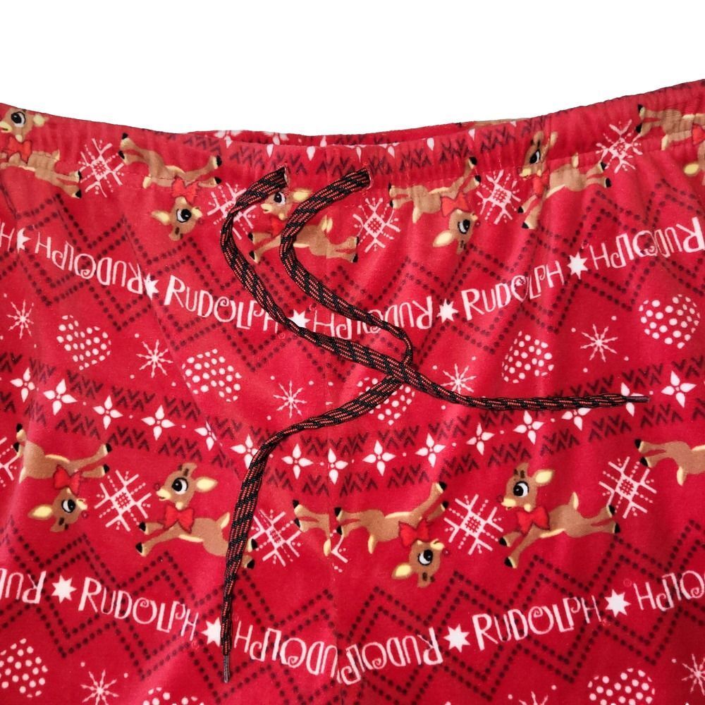 The Rudolph Co Size 12-14 Lounge Pants / Pajamas Stretch Soft Reindeer Red Xmas - Picture 7 of 11